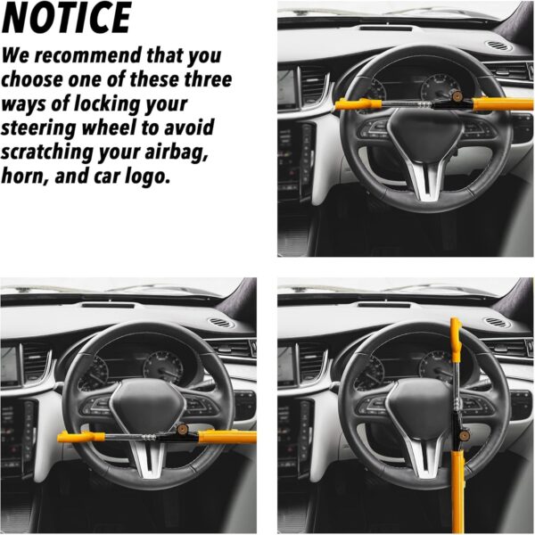 Limited time deal-43% off CARTMAN Vehicle Steering Wheel Lock Car Anti Theft Security Lock with Adj - Image 2