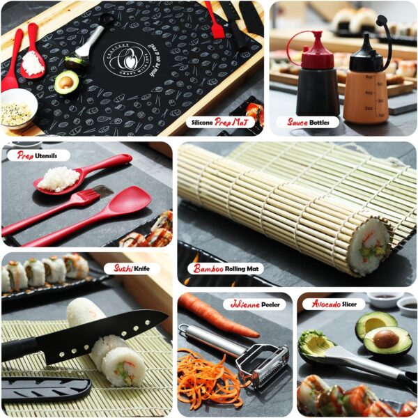 Limited time deal-42% off Sushi Making Kit - Complete Sushi Maker Kit with Bazooka Roller, Rice Cook - Image 3
