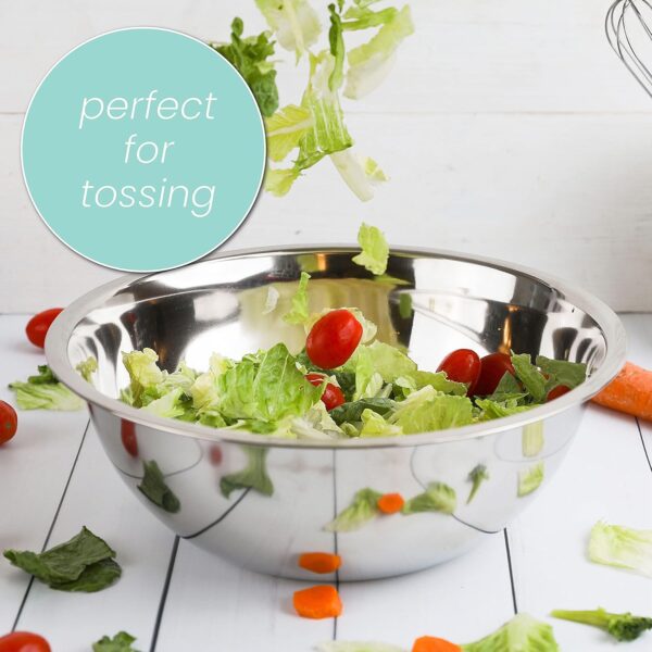 Limited time deal-48% off WHYSKO Meal Prep Stainless Steel Mixing Bowl (5-Piece Set) Home, Refriger - Image 3