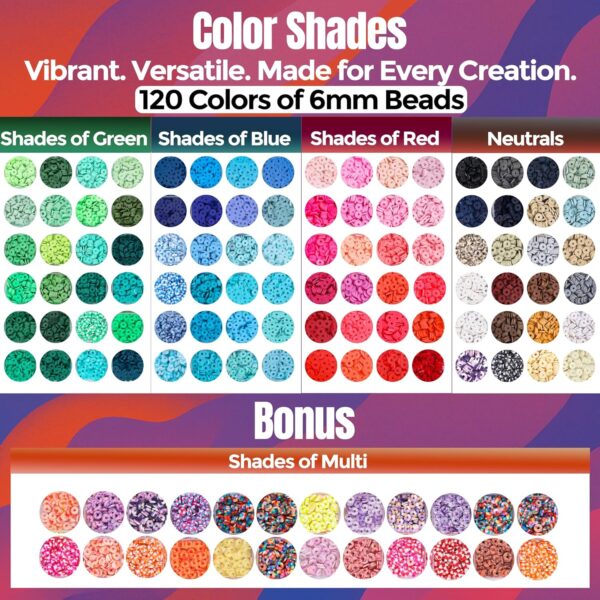 Limited time deal-40% off 21000 Clay Beads Bracelet Making Kit for Girls 120 Colors 6 boxes Polymer - Image 2