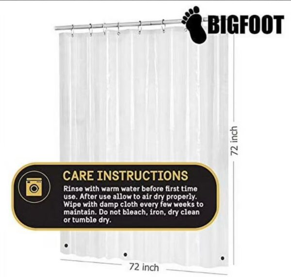 Limited time deal-45% off BigFoot Shower Curtain Liner – 72 x 72 PEVA Premium Shower Curtain with - Image 2