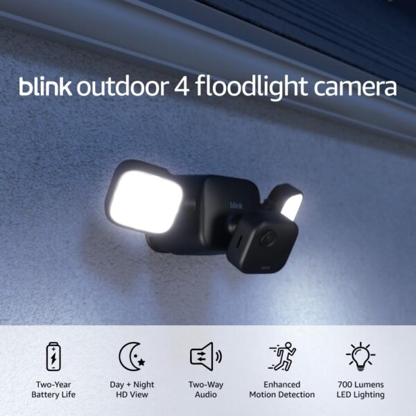 Limited time deal-50% off Blink Outdoor 4 Floodlight Camera (newest model), Wire-free smart security