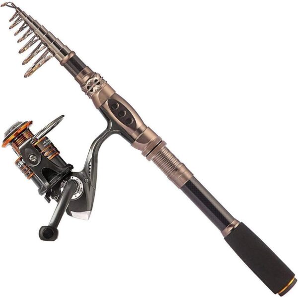 Limited time deal-45% off PLUSINNO Fishing Rod and Reel Combos Carbon Fiber Telescopic Fishing P