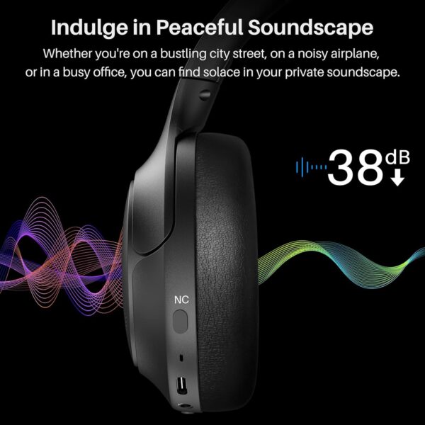 Limited time deal-47% off TOZO HT2 Hybrid Active Noise Cancelling Headphones, Wireless Over Ear Bl - Image 4
