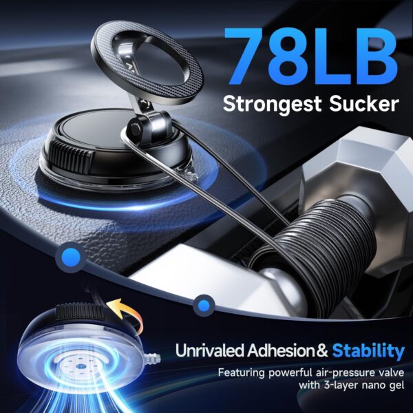 Limited time deal-40% off Car Phone Holder for Magsafe [78+LBS Strongest Suction & 2400gf Stronge - Image 4