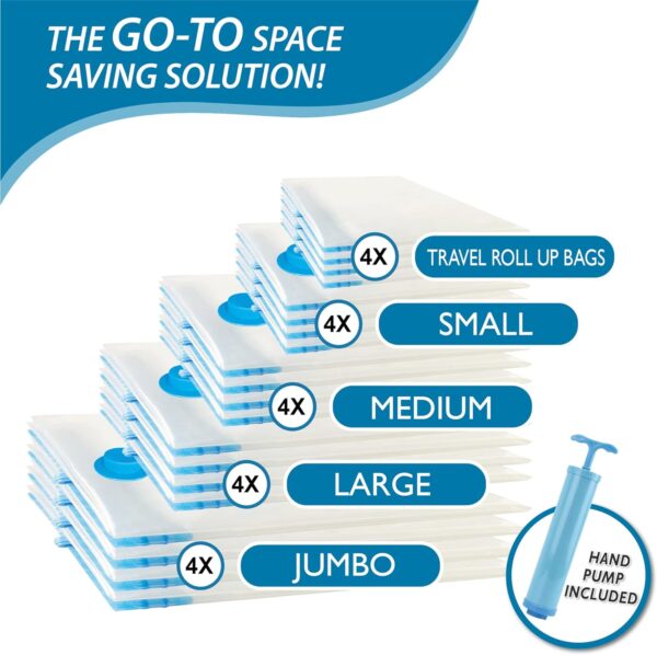 Limited time deal-42% off 20 Pack Vacuum Storage Bags, Space Saver Bags (4 Jumbo/4 Large/4 Mediu - Image 3