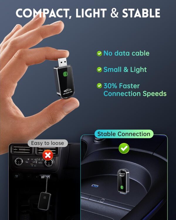 Limited time deal-50% off Wireless CarPlay Adapter- Mini Edition, Converts Factory Wired to Wireless - Image 2