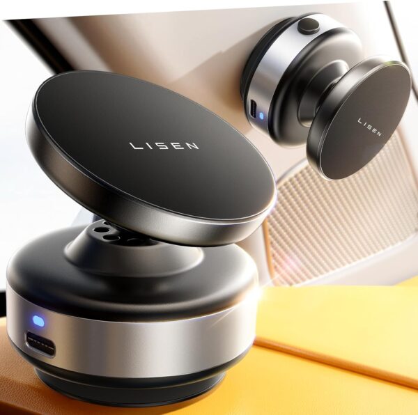 Limited time deal-45% off LISEN Suction Phone Mount, Mini Portable Super Stable Electric Vacuum Ma