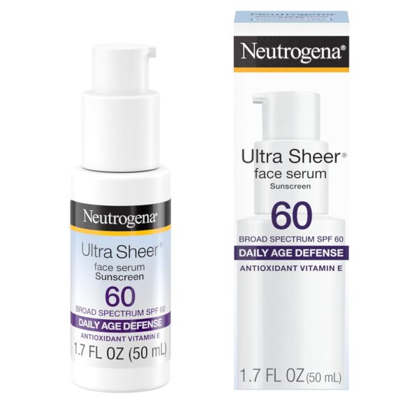 Limited time deal-46% off Neutrogena Ultra Sheer Moisturizing Face Serum with Vitamin E & SPF 60, A