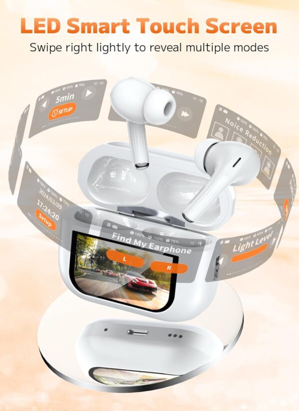 Limited time deal-89% off Wireless Earbuds, Bluetooth 5.4 Ear Buds with Multifunctional Touch Screen, - Image 2