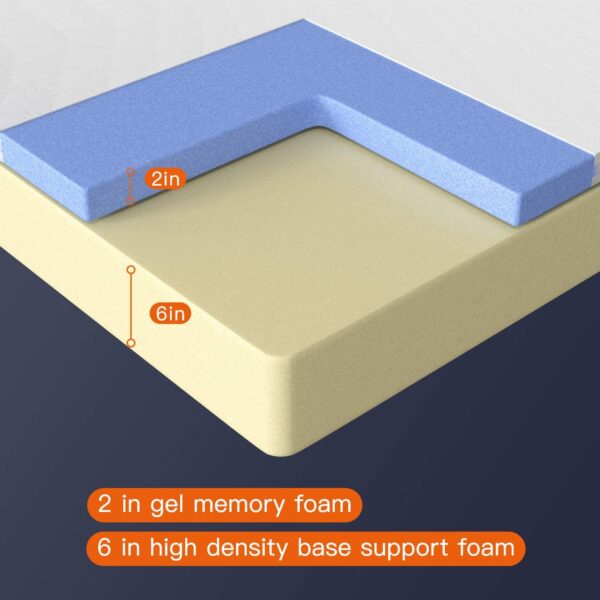 Limited time deal-44% off FDW 8 inch Twin Mattress Gel Memory Foam Mattress for Cool Sleep & Pres - Image 2