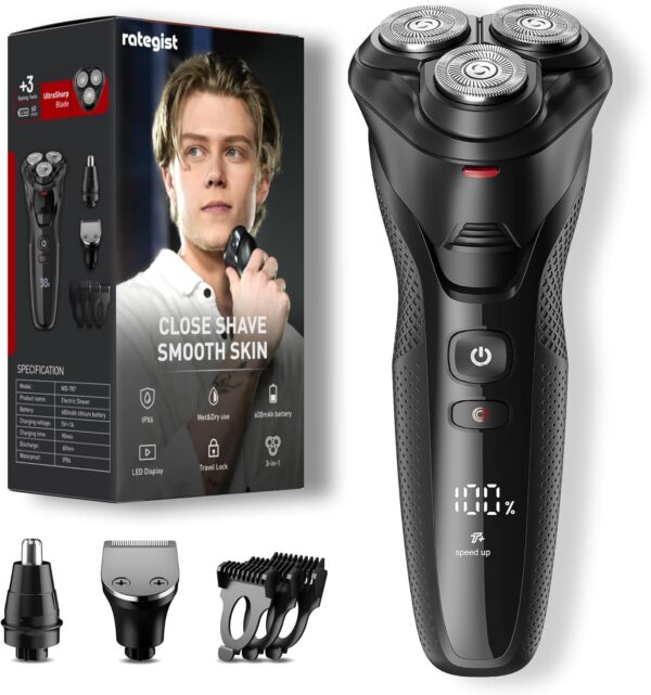Limited time deal-92% off Cordless Electric Razor for Men: 3-in-1 Shaver for