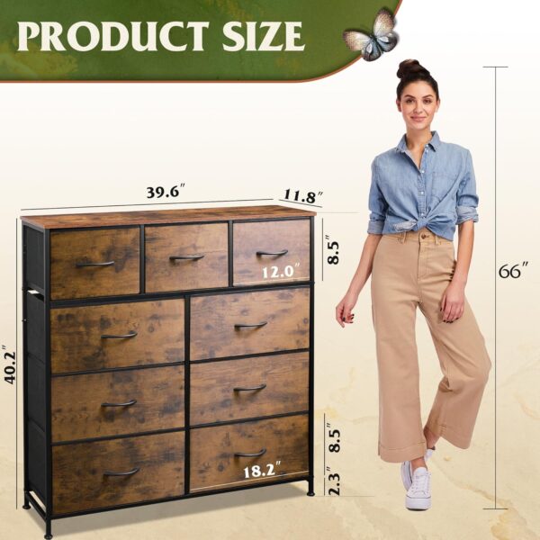 Limited time deal-43% off WLIVE 9-Drawer Dresser, Fabric Storage Tower for Bedroom, Hallway, Entryw - Image 4