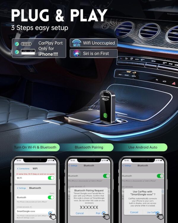 Limited time deal-50% off Wireless CarPlay Adapter- Mini Edition, Converts Factory Wired to Wireless - Image 4