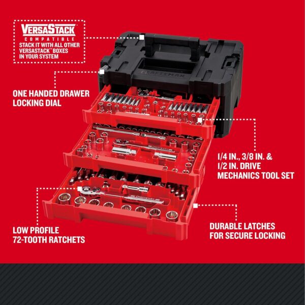 Limited time deal-40% off Craftsman 262-Piece Mechanic Tool Set, Master Socket Set with 3-Drawer - Image 4