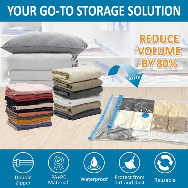 Limited time deal-42% off 20 Pack Vacuum Storage Bags, Space Saver Bags (4 Jumbo/4 Large/4 Mediu - Image 2