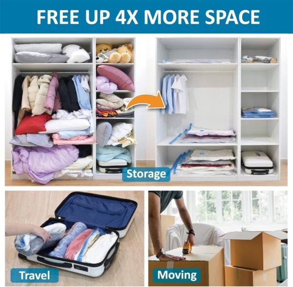 Limited time deal-42% off 20 Pack Vacuum Storage Bags, Space Saver Bags (4 Jumbo/4 Large/4 Mediu - Image 4