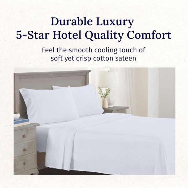 Limited time deal-40% off California Design Den Queen Sheet Set - Luxury 600 Thread Count Sateen, - Image 2