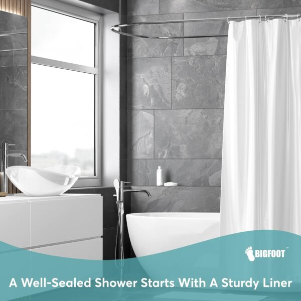 Limited time deal-45% off BigFoot Shower Curtain Liner – 72 x 72 PEVA Premium Shower Curtain with - Image 4